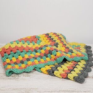 Handmade Chunky Crocheted Blanket  22" x 46"
